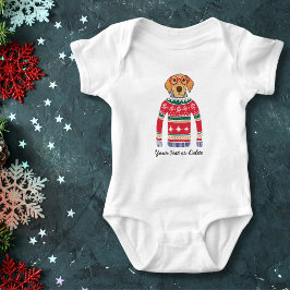 Funny Dog mit Brille, Ugly Christmas Sweater Baby Strampler