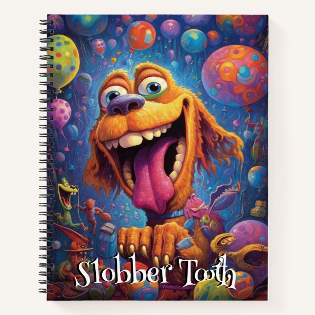 Funny Dog Monster: Slobber Tooth Notizbuch (Vorderseite)