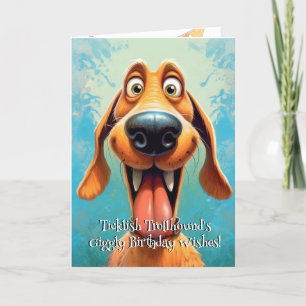 Funny Dog Monster: Ticklish Trollhound's Birthday Dankeskarte