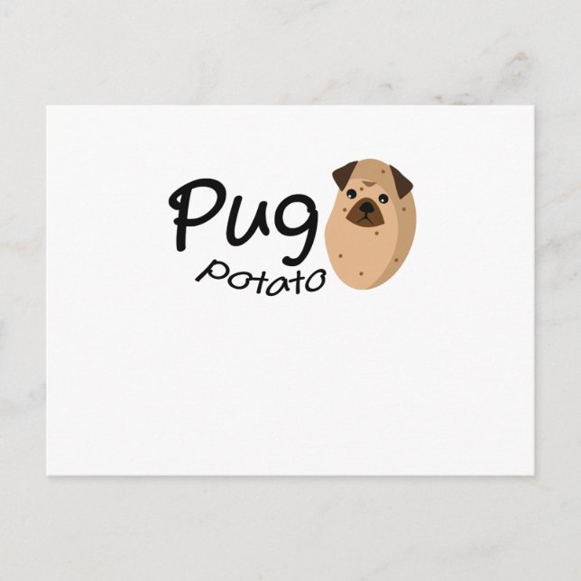 Funny Dog Mops Potato Gift Lover Pets Puppy Postkarte (Vorderseite)