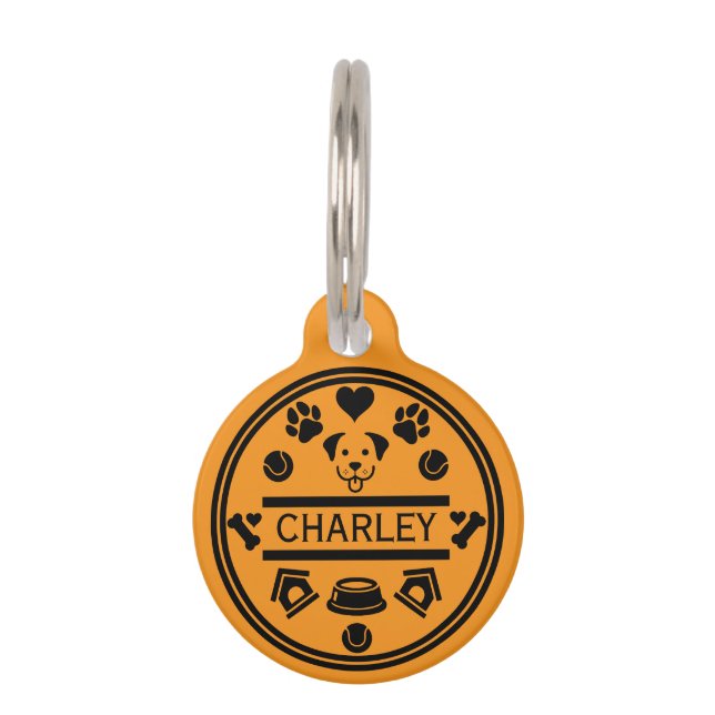 Funny Dog Name Haustiermarke (Vorderseite)