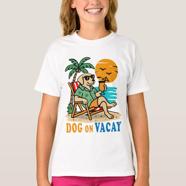 Funny Dog on Vacation T-Shirt | Cute Summer (Vorderseite)