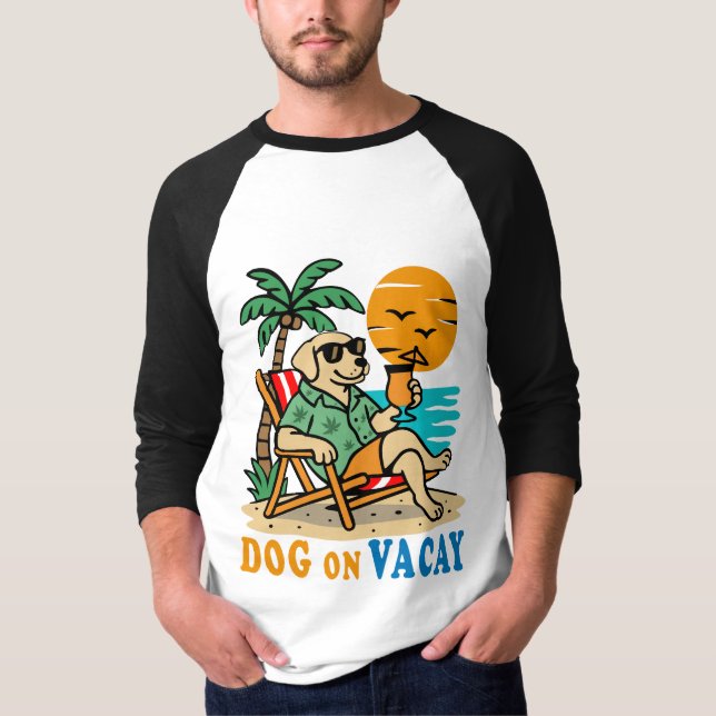 Funny Dog on Vacation T-Shirt | Cute Summer (Vorderseite)