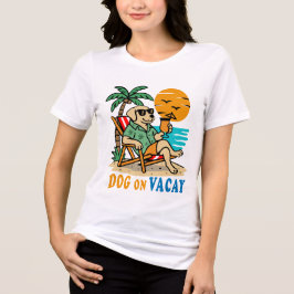 Funny Dog on Vacation T-Shirt | Cute Summer Tri-Blend Shirt