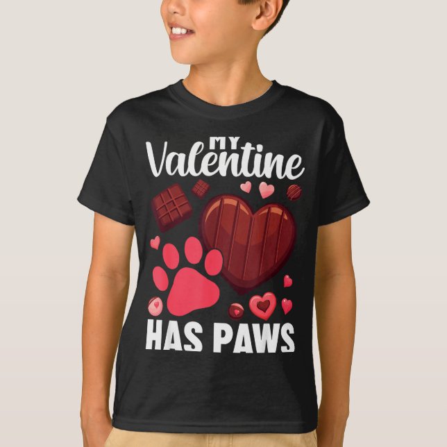 Funny Dog Owner Valentines Day Heart Women Girls  T-Shirt (Vorderseite)