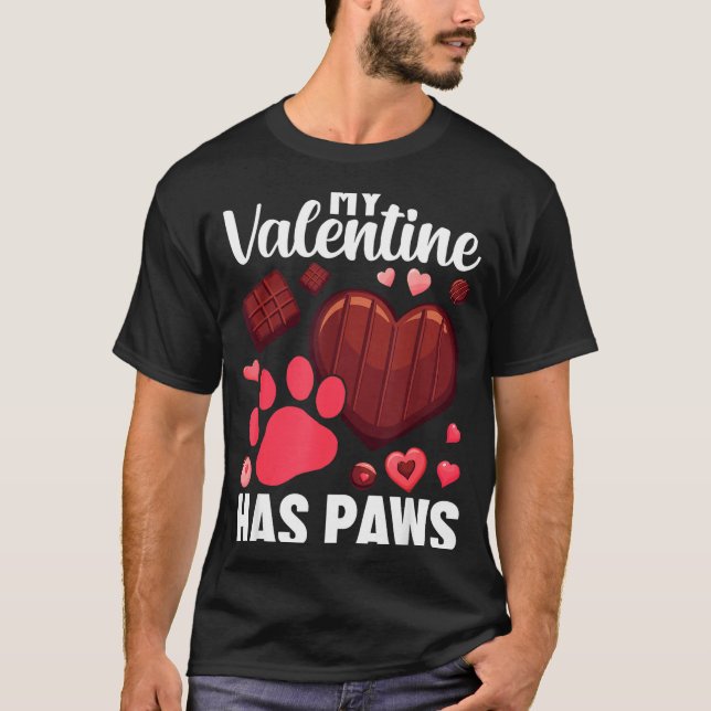 Funny Dog Owner Valentines Day Heart Women Girls  T-Shirt (Vorderseite)