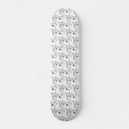 Funny Dog Pack Cartoon Black and White Skateboard