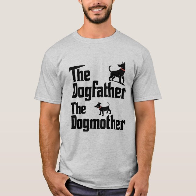 Funny Dog Parent Themed Couple Design T-Shirt (Vorderseite)