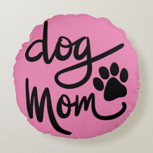 Funny Dog Paw Dog Mama Rundes Kissen