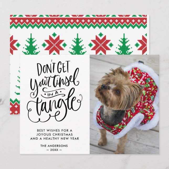 Funny Dog Pet Foto Weihnachten (Vorne/Hinten)