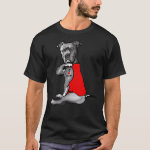 Funny Dog Pitbull I Liebe Mama Tattoo 112 T-Shirt