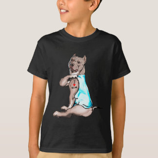 Funny Dog Pitbull I Liebe Mama Tattoo Dog Liebhabe T-Shirt
