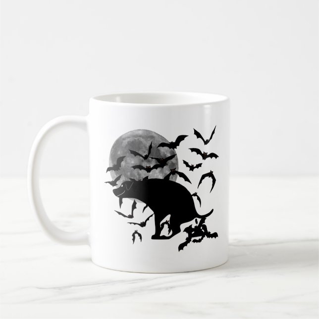 Funny Dog Pooping Bats Kaffeetasse (Links)