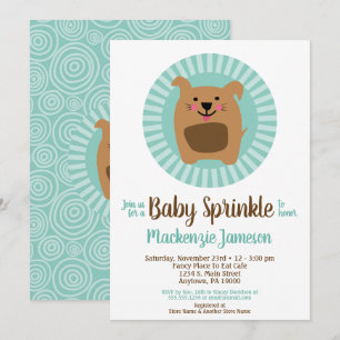 Funny Dog Puppy Baby Sprinkle Einladung neutral