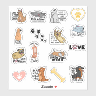 Funny Dog Quotes Stickers Aufkleber