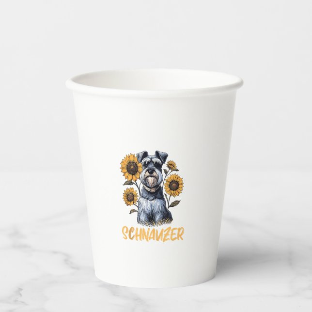 Funny Dog Schnauzer Pappbecher (Vorderseite)
