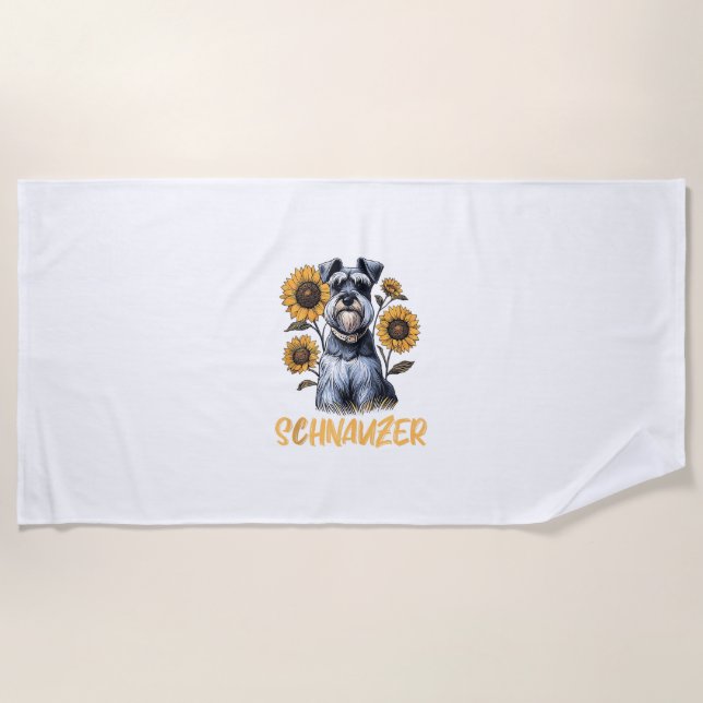 Funny Dog Schnauzer Strandtuch (Vorderseite)