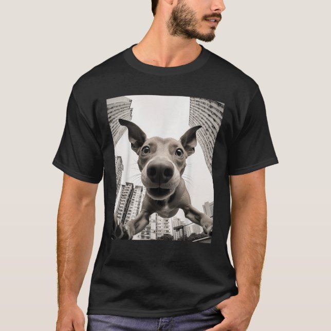 Funny dog selfic pic T Shirt (Vorderseite)