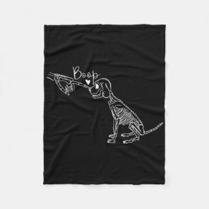 Funny Dog Skeleton Hand Boop Halloween Puppy Dog L Fleecedecke