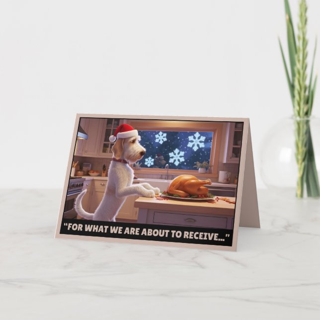 Funny dog themed Christmas card Karte (Vorderseite)