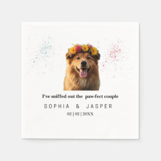 Funny Dog-Themed Wedding Napkins Serviette