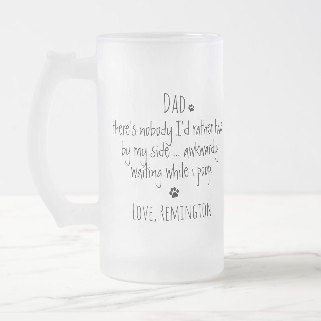Funny Dog Vater Mattglas Bierglas (Links)