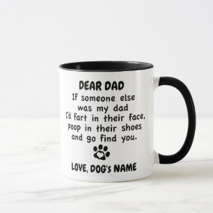 Funny Dog Vater mit Individuelle Name und Foto Tas Tasse