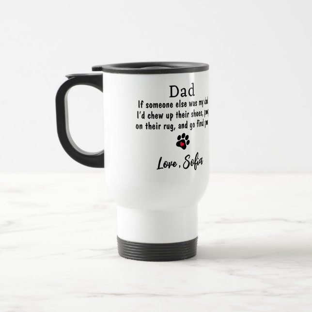 Funny Dog Vater - Vatertag Haustier Foto Kaffee Reisebecher (Links)