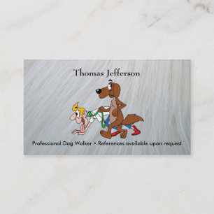 Funny Dog Walker Business Card Treuekarte