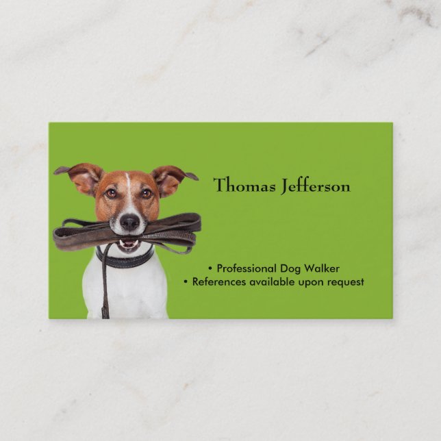 Funny Dog Walker Business Card Treuekarte (Vorderseite)