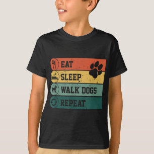Funny Dog Walker, essen schlafwandelnde Hunde wied T-Shirt