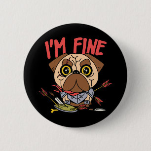 Funny Dog Warrior Button