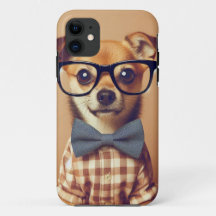 Funny Dog Wearing Brillen und Bowtie