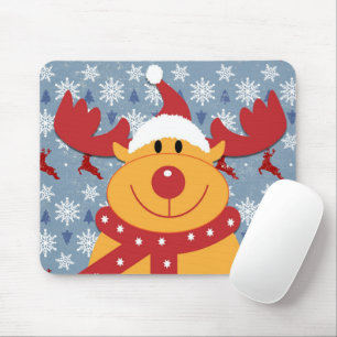 Funny Dog Wearing Christmas Deer Anzug Mousepad