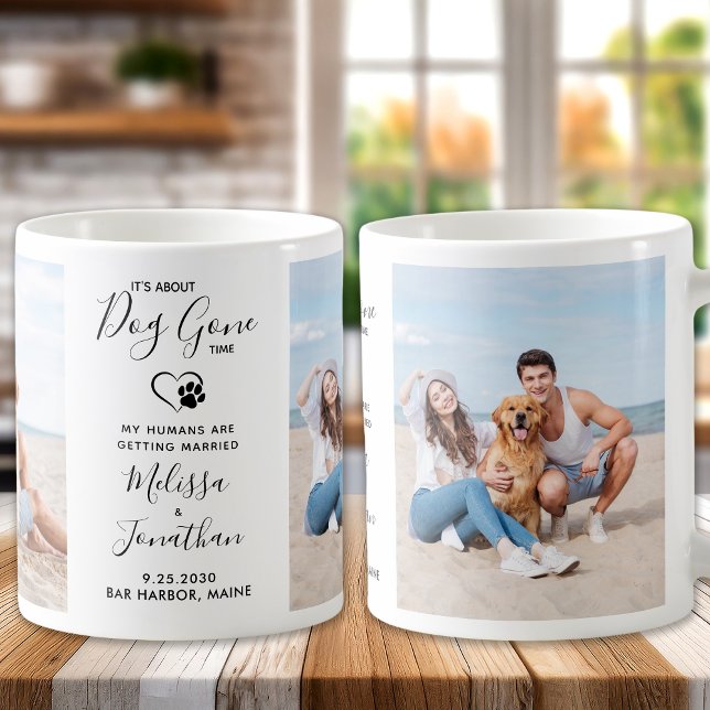Funny Dog Wedding Personalisiert 2 Pet Foto Kaffeetasse (Von Creator hochgeladen)