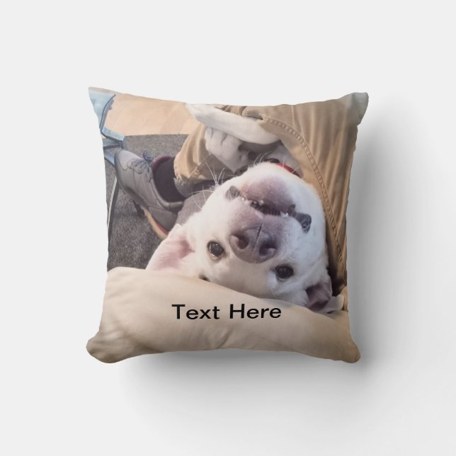 Funny Dog wird nicht zu einem komischen Foto Kissen (Vorderseite)