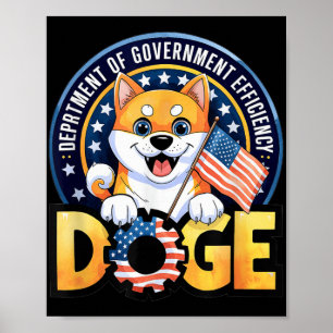 Funny Doge Crypto Meme Department of Government Ef Poster