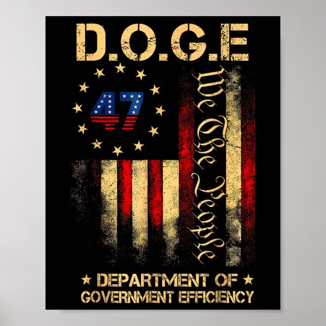 Funny Doge Department of Government Efficiency T-S Poster (Vorne)