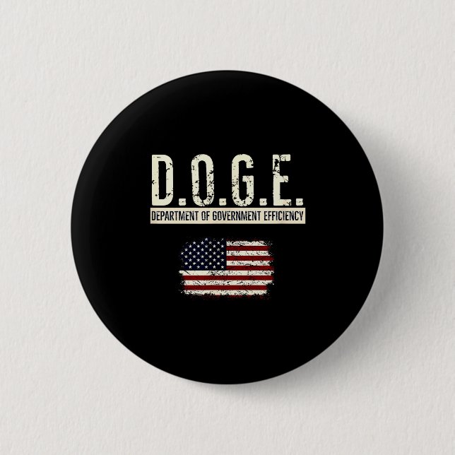 Funny Doge Department Of Government Efficiency Tee Button (Vorderseite)