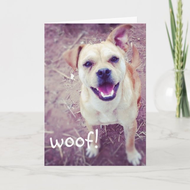 Funny Doggie Vatertag Grußkarte Karte (Vorderseite)