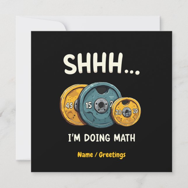 Funny Doing Mathe Weight Lifting Workout Training Einladung (Vorderseite)