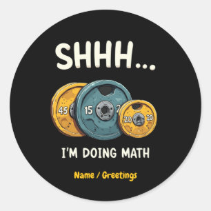 Funny Doing Mathe Weight Lifting Workout Training Runder Aufkleber