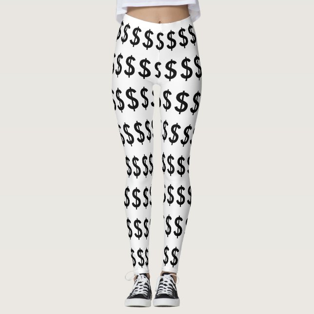Funny Dollar Zeichen Symbol Geld Leggings (Vorderseite)