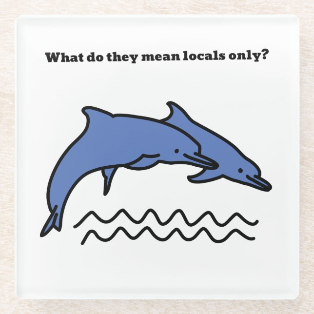 Funny Dolphin Ocean Liebe Waves Untersetzer (Vorderseite)