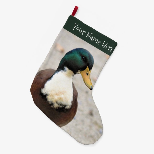 Funny Domestic Mallard Duclair Bibbed Odd Duck Großer Weihnachtsstrumpf (Vorderansicht (hängend))