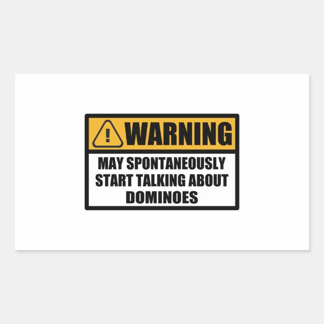 Funny Dominoes Player Spontaneously Warning Gift Rechteckiger Aufkleber (Vorderseite)