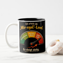 Funny "Don’t Care" Meter – German Humor Zweifarbige Tasse