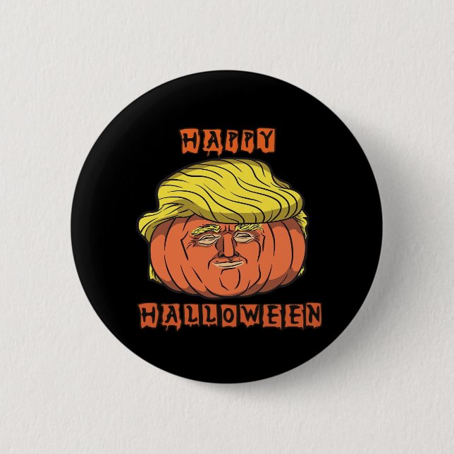 Funny Donald Pumpkin Halloween Button (Vorderseite)