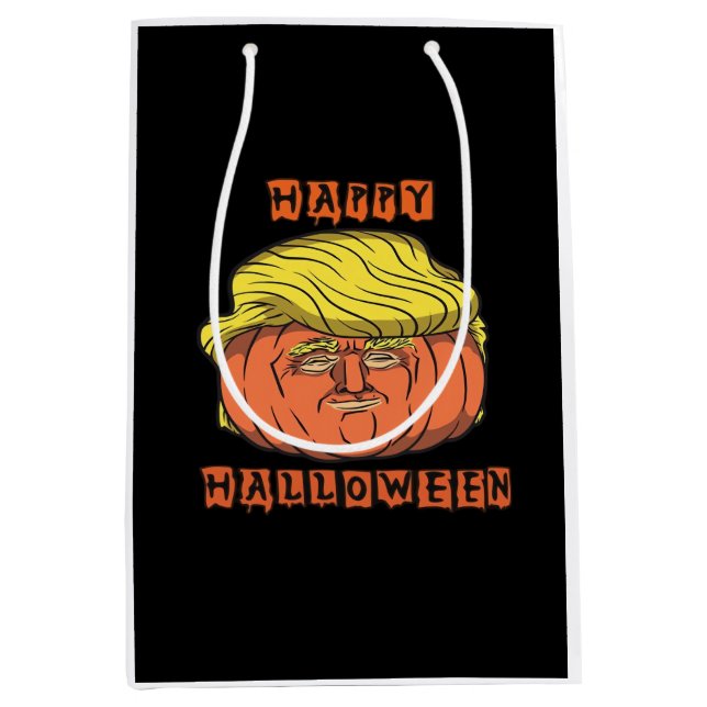 Funny Donald Pumpkin Halloween Mittlere Geschenktüte (Vorderseite)