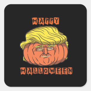 Funny Donald Pumpkin Halloween Quadratischer Aufkleber